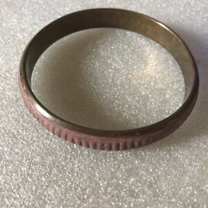 Textured Thin Metal Bangle Bracelet in Pink brass bangle